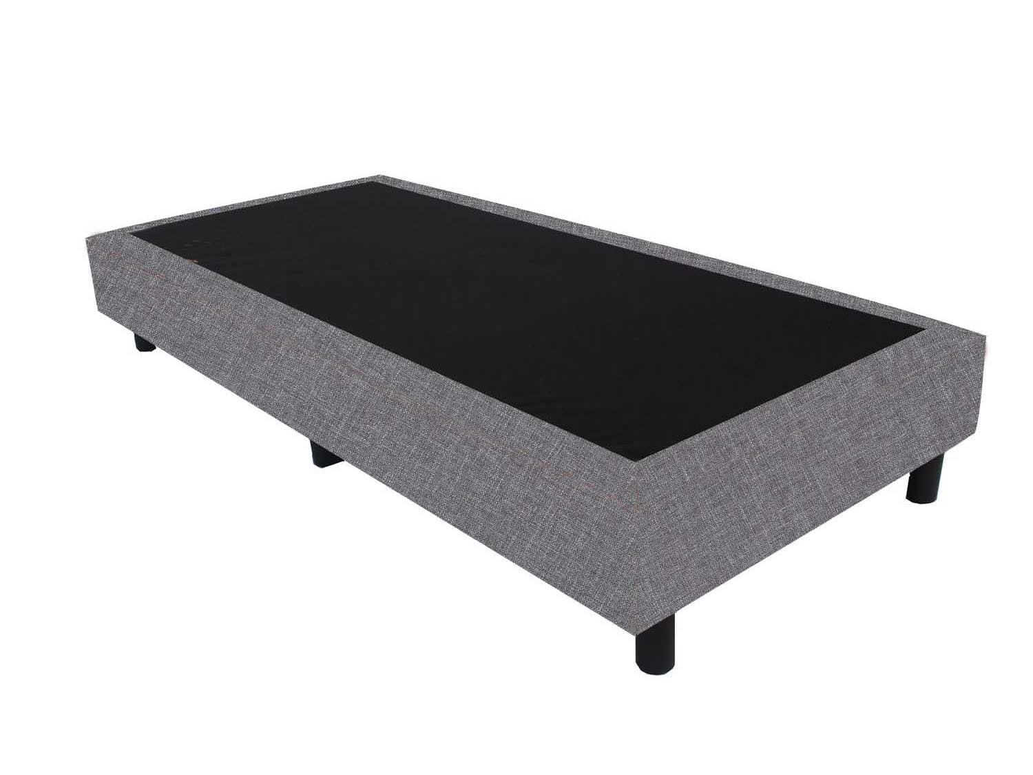 Eenpersoons Boxspring - Budget Basic Linnenlook Grijs - 90 x 200 cm - Bedworld B.V.